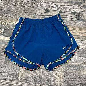 Nike Blue Athletic Shorts with‎ Multicolor Trim